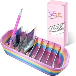 10-Compartment  Art Storage Case: Organizer for  Painting Tools & Accessories - Easy-to-Use, Space-Saving, Spill-Proof. Ideal Craft Enthusiast  (Color-4)