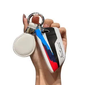 NEW Track Style For BMW 5 Series Car Remote Key Case Cover Shell Fob Key Fob Cover Car Remote Key Full Cover Case Fob keychain fit Keyless Entry Flip Key Fob Replacement cartoon  key  case car  key  protective  case