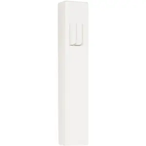 A&S Mezuzot Modern Concrete Mezuzah Case with Scroll, Easy Peel and Stick Mezuza (White+ Engraved Shin, 7 Inches)