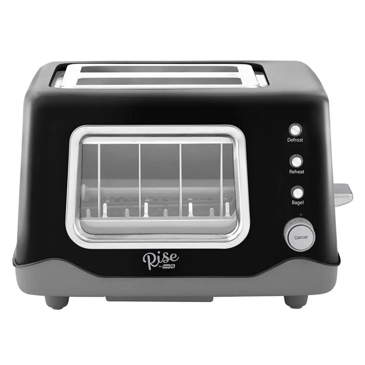 212 MAIN Rise by Dash 6065231 Metal Black 2-Toast-Slots Toaster, UL Listed, 7.9x12.2x9.5 in., Two Slots