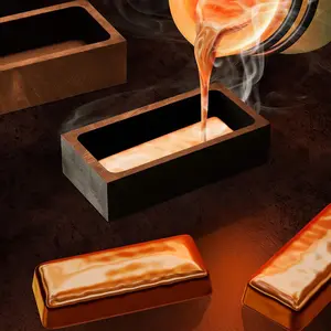2PCS Golden and Silvery Bar Smelting Molds, High-Temperature Resistant Golden Ingot Casting Molds,DIY Jewelry Casting Tools, Jeweler Craft Processing Equipment