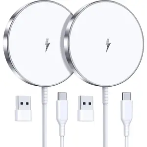 2-Pack 15W Magnetic Fast Charger for iPhone 16/15/14 & AirPods – MagSafe Compatible