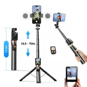 2025 New Rear Camera Selfie Stick, XO 3 in 1 Projection Selfie Stick, with Fill Light and Bluetooth Remote Control, No App Required, Suitable for Taking Photos, Live Streaming, and Video Recording.