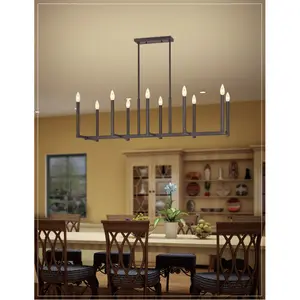 16 inch 10 Light Bronze Linear Chandelier with Steel base material