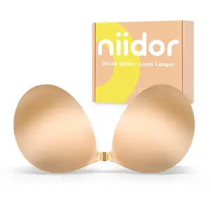 Niidor Magnetic Clasp Sticky Bra – Seamless Invisible Push Up, Upgraded Adhesive for Backless Dresses & Daily Wear