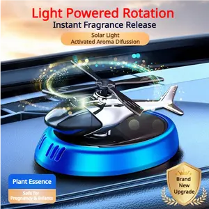 【Hot】Solar-powered helicopter car perfume, car aromatherapy, high-end men's car interior long-lasting light fragrance, car interior aircraft ornaments, high-end car ornaments, center console solar-powered rotating helicopter car creative decorations