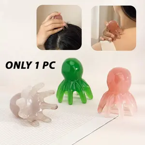 Resin Octopus Shaped Scalp Massager Comb, Head Massage Tool, Meridian Scratching Brush, Hair Care Accessory, Single Pack