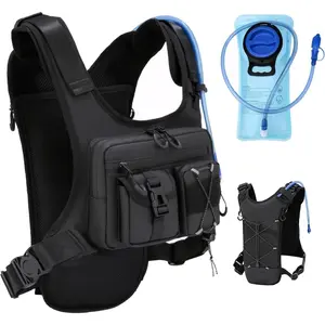 Criuage USA Patent Running Hydration Vest Backpack, Lightweight Chest Pack with 2.0L Water Bladder Bag Daypack for Hiking Running Cycling Race Marathon for Women Men