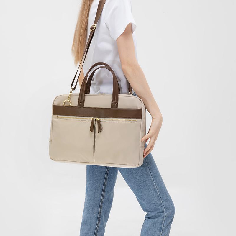 Waterproof 16-inch Laptop Bag with Suitcase Fastening Strap Commuter Tote for Office Use Compatible with MacBook Pro Ultra-Large Capacity Shockproof Insulating Layer Multi-Compartment Storage