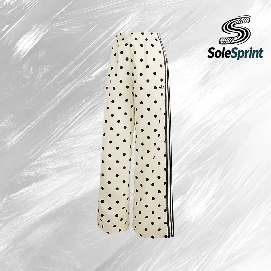 adidas Women's Satin Polka Dot Wide Leg Sports Bottoms - Back to School Style - KV1168