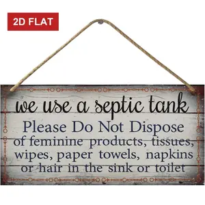 Septic Tank Sign-we use a Septic Tank Please Do Not Dispose of… -Functional Interior House Sign3.93x7.87 inch