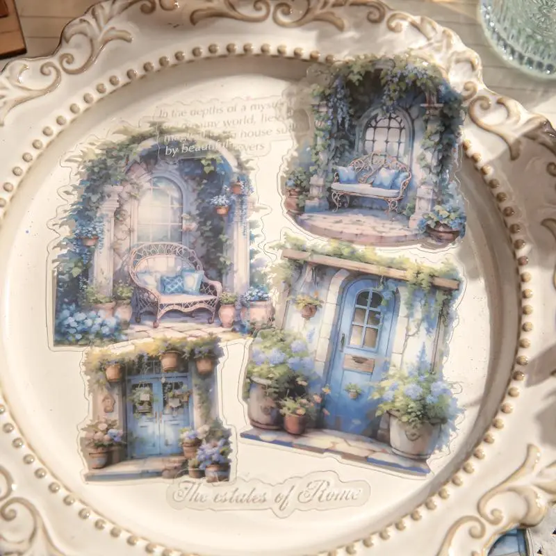 Classic Dream Cabin Pattern Sticker, 15 Sheets/pack Waterproof Self Adhesive Decor Paper, Decor Sticker for Gift Greeting Card Water Bottle Laptop Pho