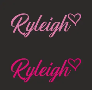 Cursive Name Decal - Personalized Name Decoration DecalLA38 Pink