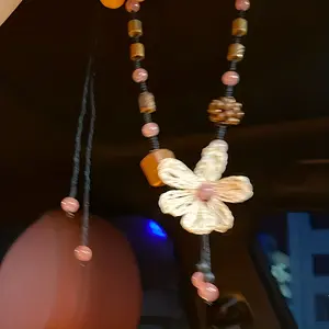 Flower~Wooden Handmade Woven Necklace Women's Vintage Art Versatile Jewelry Niche Design Clavicle Chain