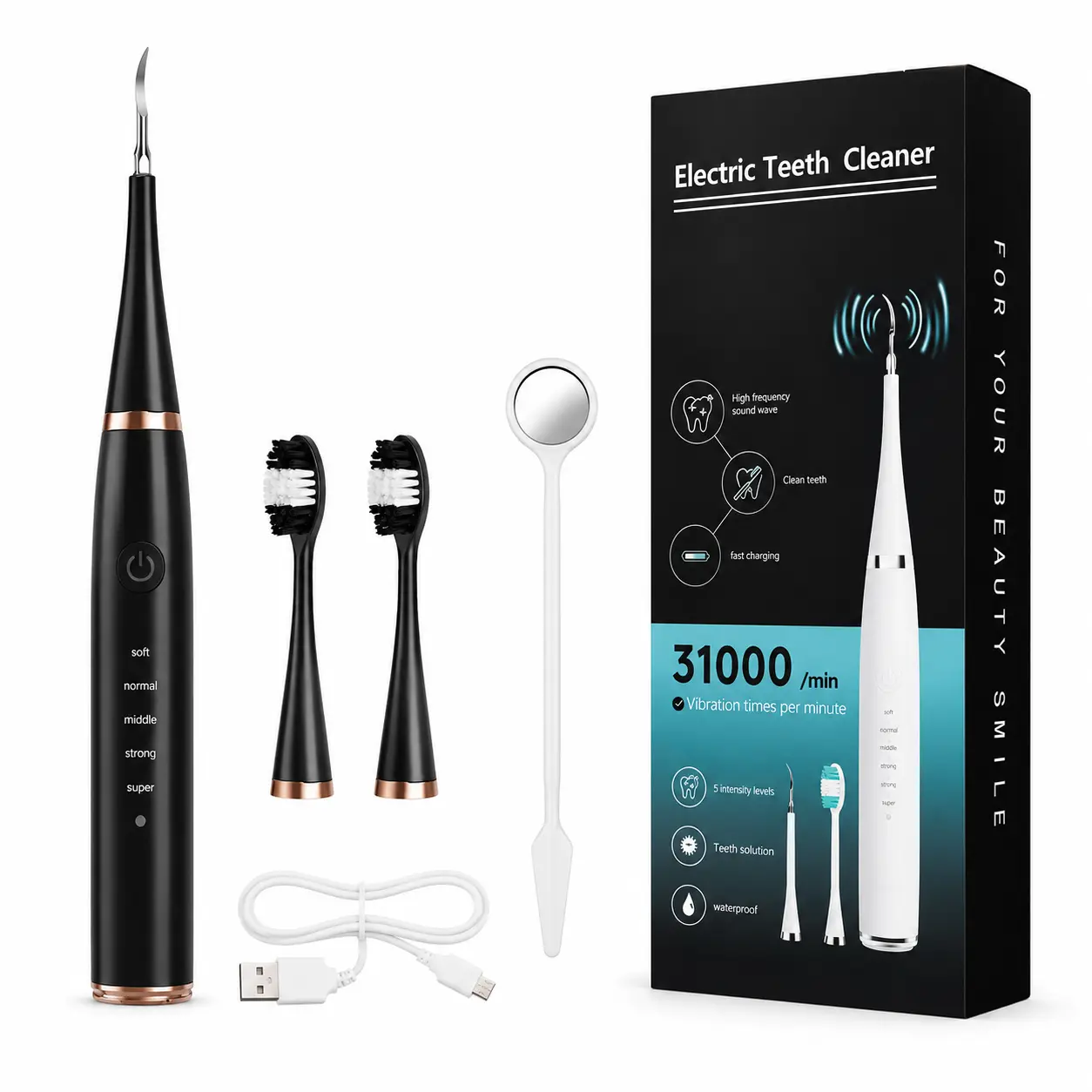 Ultrasonic Dental Plaque Remover for Humans & Pets - Professional Teeth Cleaning Kit for Tartar & Stain Removal, Safe & Gentle Electric Toothbrush for Cats, Dogs and People#SummerVibes