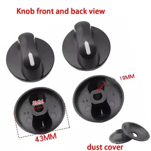 2pcs 8mm gas cooker knob rotary switch cooker parts plastic alloy round knob burner oven panel handle for gas cooker home use