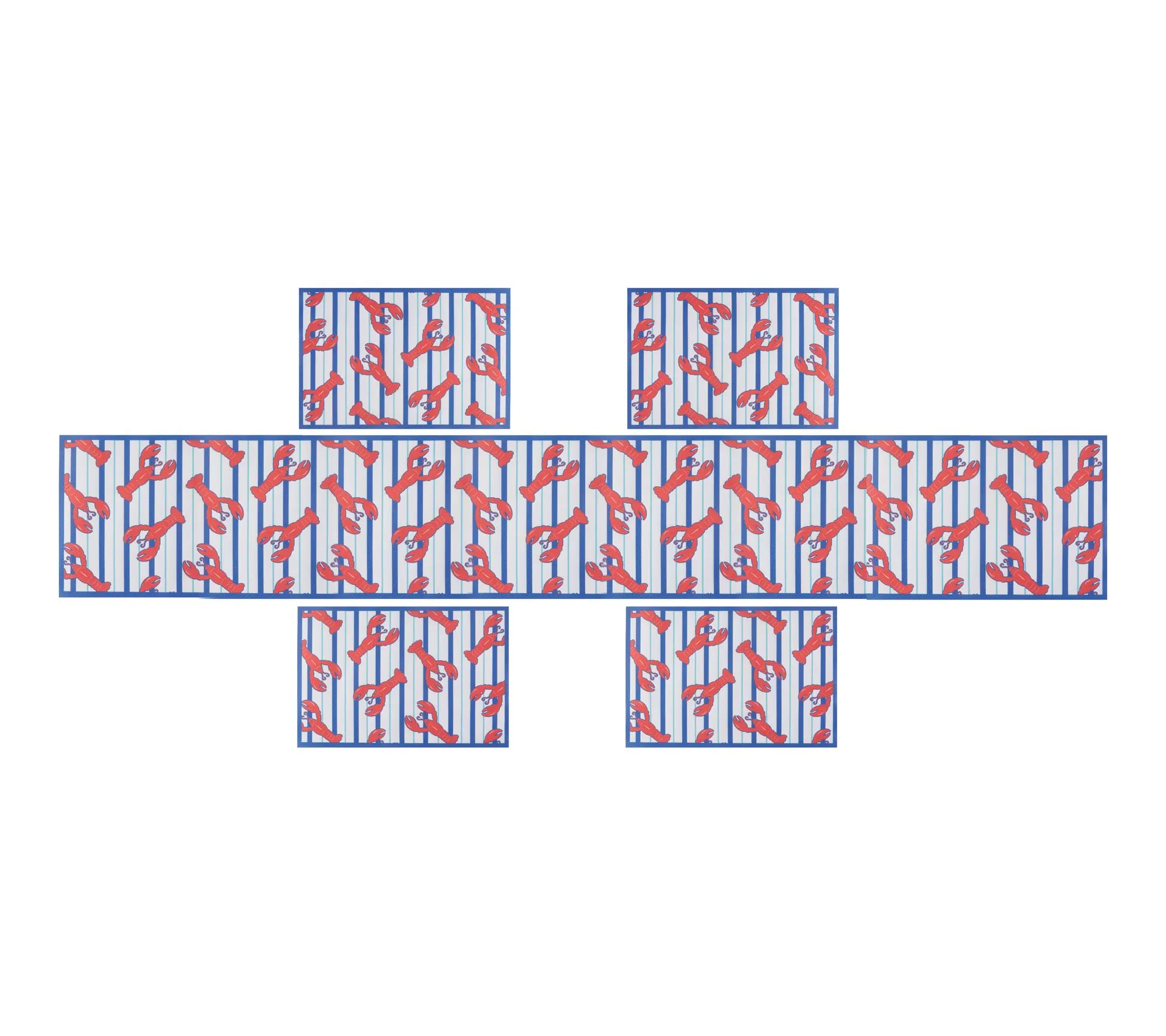 Temp-tations 5pc   Outdoor Placemats  and Runner Set