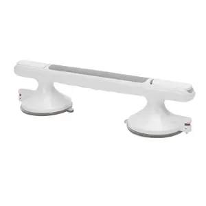 No Drill Suction Cup Bathroom Grab Bar Strong Suction Handle Durable Plastic Construction Non Slip Grip Sturdy and Stable Safety Rail for Balance Assistance in Showers and Bathtubs