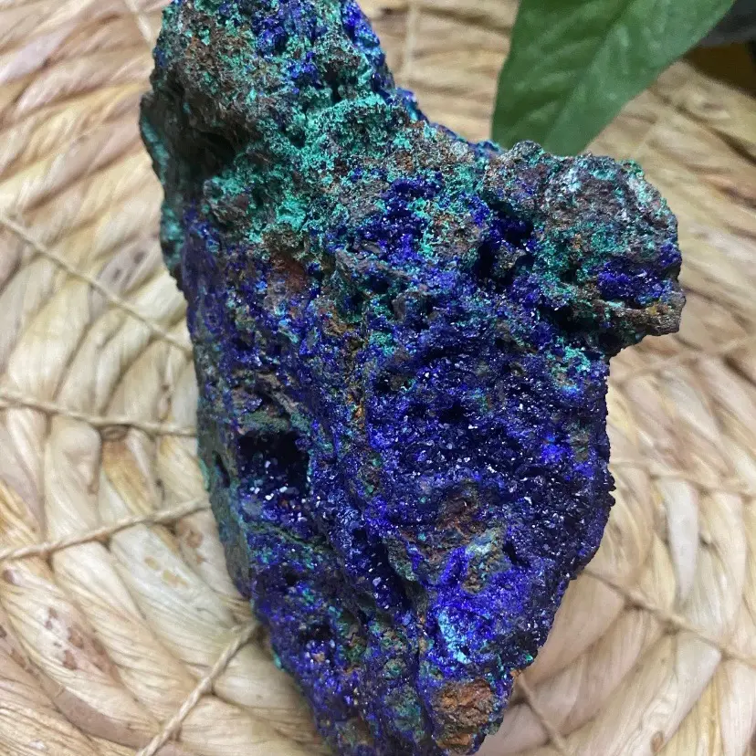 Stunning XL Raw Azurite and Malachite Specimen | Lots of Sparkly Druzy!
