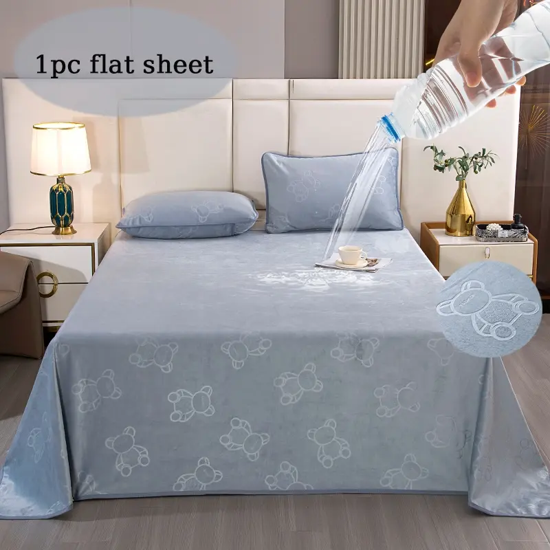1pc Crystal Velvet Waterproof Bed Sheet, Comfortable Warm Anti-Stain, Urine Protection, Elderly Care Pad, Women Menstrual Pad, Kids Diaper Mat, Soft Breathable Sheet