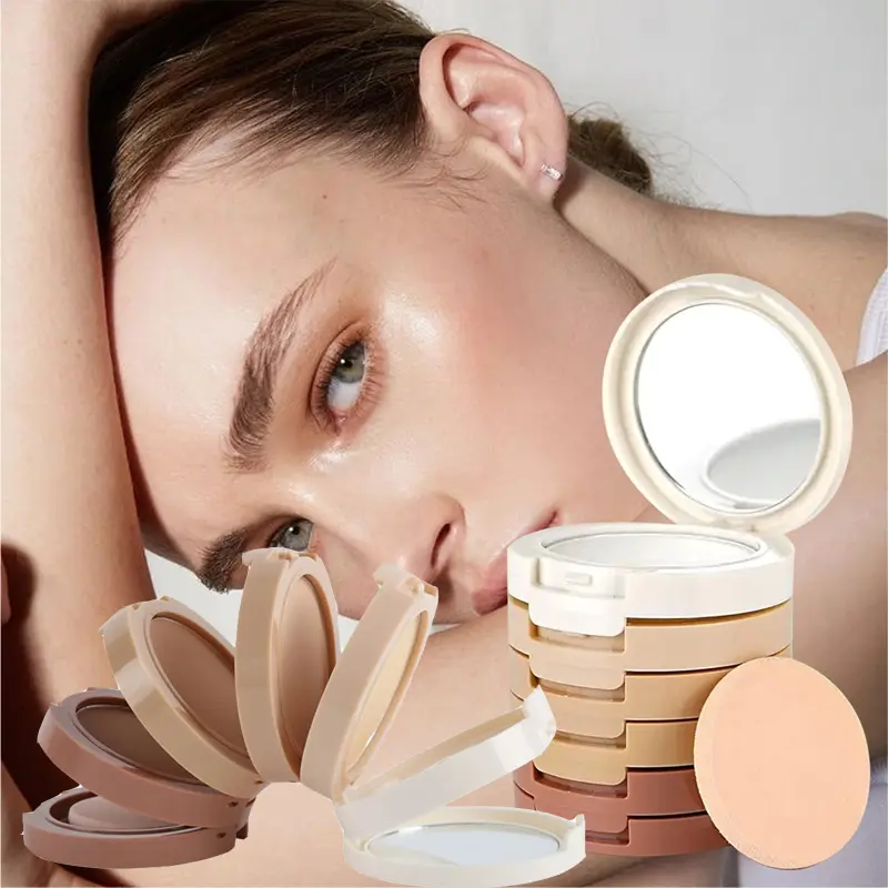 5 In 1 Face Corrector Powder Kit Highlighter Bronzer Blush Concealer Oil Control Long Lasting Lightweight Breathable Facial Makeup Set