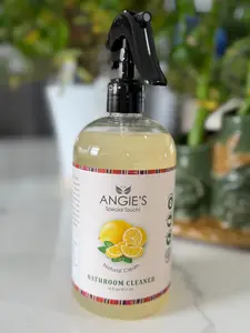 Angie's Special Touch Natural Citrus All-Purpose Bathroom Cleaner, 16 Fl oz, 100% Natural Cleaning Agent, No Harsh Chemicals, Phosphate-Free, Sulfate-Free