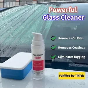 Powerful Glass Cleaner - Erases Stubborn Windshield Grease, Water Spots & Old Coatings | Restores Crystal Clarity, Eliminates Fog & Stops Wiper Chatter & Noise!