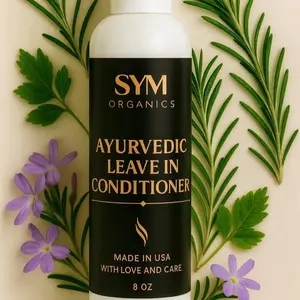 SYM Organics Ayurvedic Leave-in Conditioner 8oz - Made in USA with Love and Care - Natural Hair Care Formula