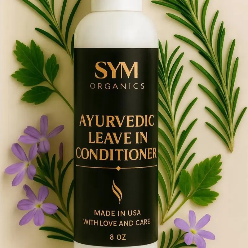 SYM Organics Ayurvedic Leave-in Conditioner 8oz - Made in USA with Love and Care - Natural Hair Care Formula
