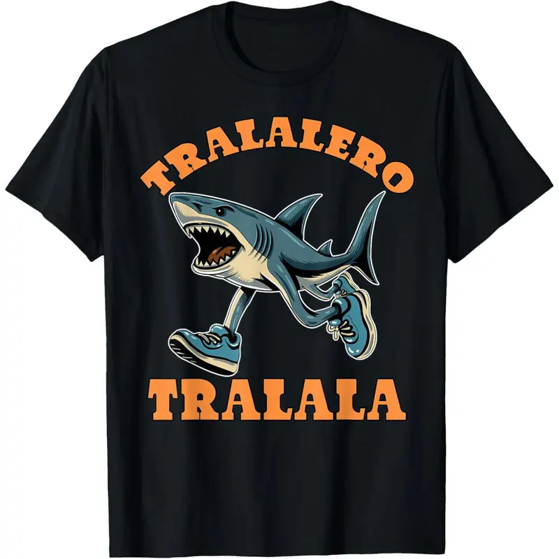 Funny Shark Tralalero Tralala Trendy Italian Brainrot Meme T-Shirt