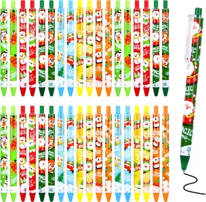 36 count Christmas Pens, Retractable Pen Christmas Ballpoint Pens Black Ink Santa Snowman Tree Xmas Writing Pens for Christmas Party  Office School Supplies(12 Styles)