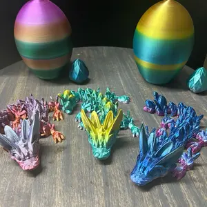 Baby Easter Egg Dragon with Egg Articulated Decor
