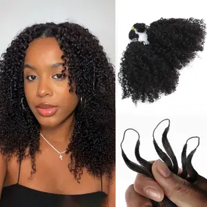 Ygwigs Feather Crochet Hair Extension Human Hair Double-Strand 60g/Pack, 4 to 5 Packs Recommended for a Full Head