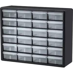 24-Drawer Plastic Storage Cabinet Suitable for Garage Organization Bead Storage Box Building Block Storage Teacher Toolbox Cosmetic Storage Box 20inch Width x 6inch Depth x 16inch Height 10124 Black