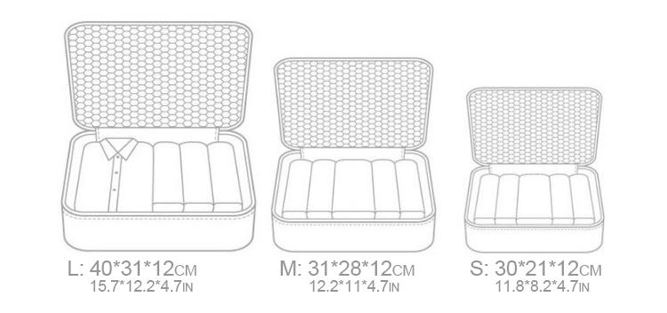 6pcs/set Men and Women Luggage Travel Bags Packing Cubes Organizer Fashion Double Zipper Waterproof Polyester Bag