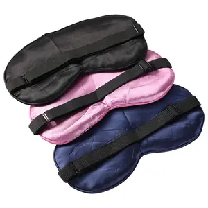 3PCS Sleep-Mask Eye-Mask Eye-Cover Eyeshade - 100% Silk Soft Adjustable Strip Eye Cover(Black+Dark Blue+Purple) outdoorfun