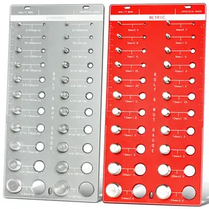 44 Nut And Bolt Thread Checker Standard Metric  Size Gauge With 22 & Wall-mountable Identifier Inch Cm Ruler