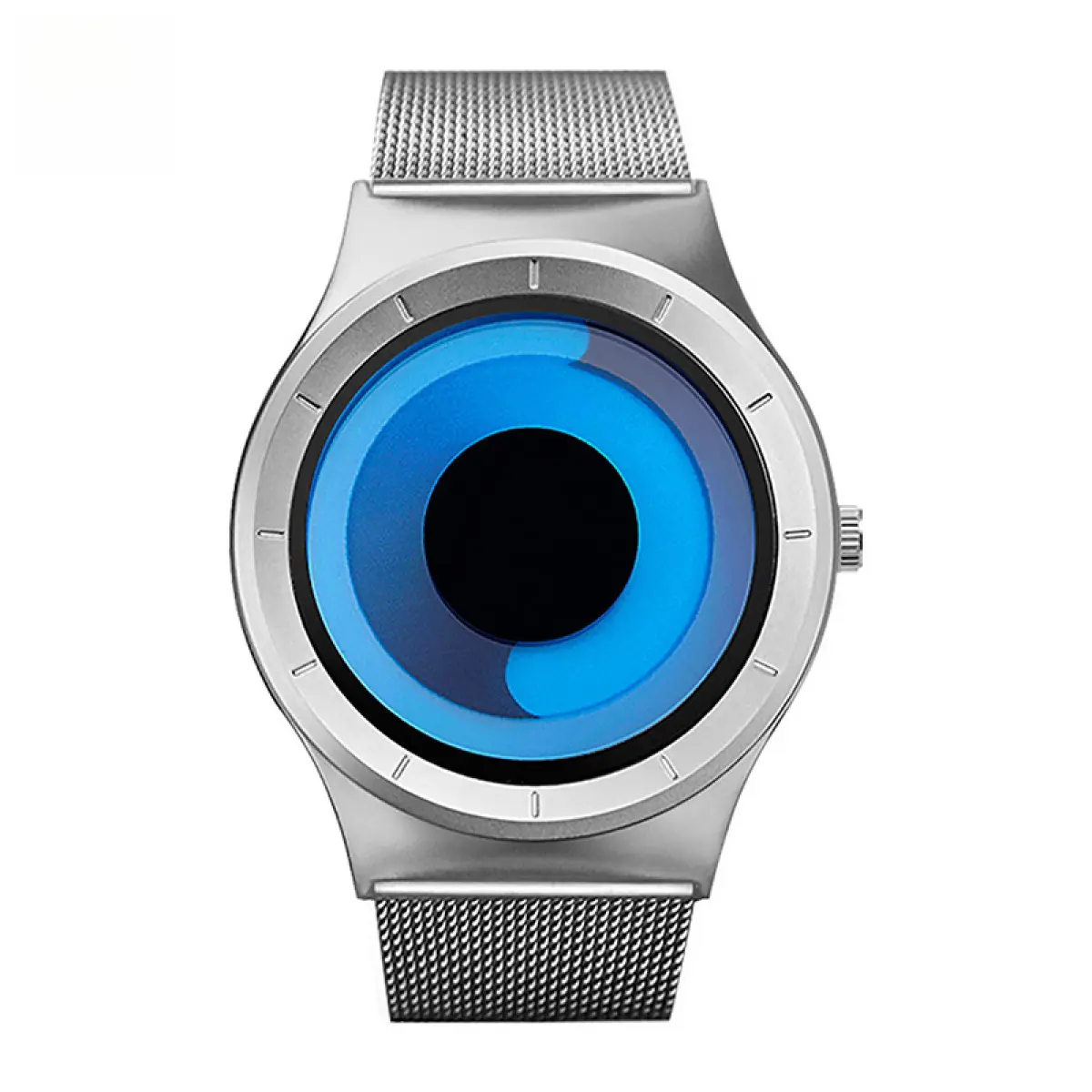 Men’s Needleless Vortex Concept Watch – Creative Color-Block Quartz Watch | Trendy Stainless Steel Wristwatch