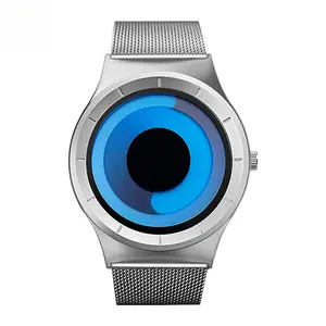 Men’s Needleless Vortex Concept Watch – Creative Color-Block Quartz Watch | Trendy Stainless Steel Wristwatch