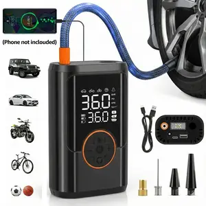 Cordless Tire Inflator Portable Air Compressor with Large Capacity Battery Wireless Digital Display Enhanced Safety Features for Cars & Inflatables