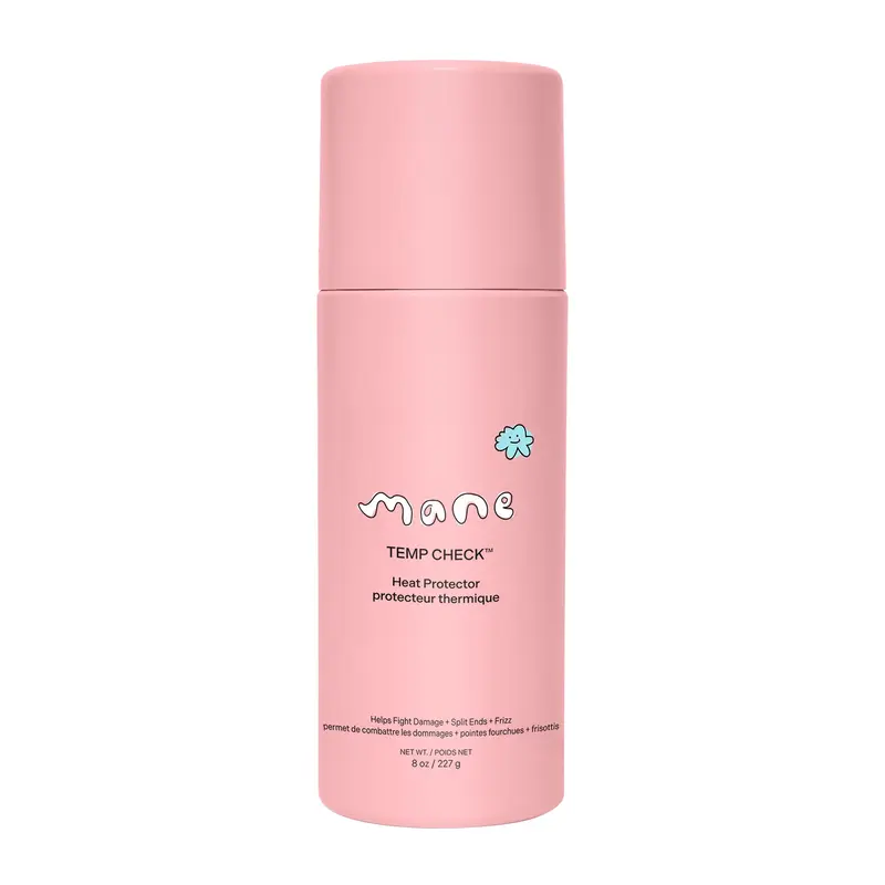 Mane Temp Check Heat Protector Spray - Weightless, Fragrance-Infused, Fights Frizz & Humidity, Prevents Heat Damage, Restores Smooth, Soft Shiny Hair