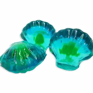 Blue Raspberry Flavor Liquid-Filled Center Gummy Seashell Candy, Sour Sweet Fruity Edible Dietary Gummies, Pantry Cupboard Snack Treat