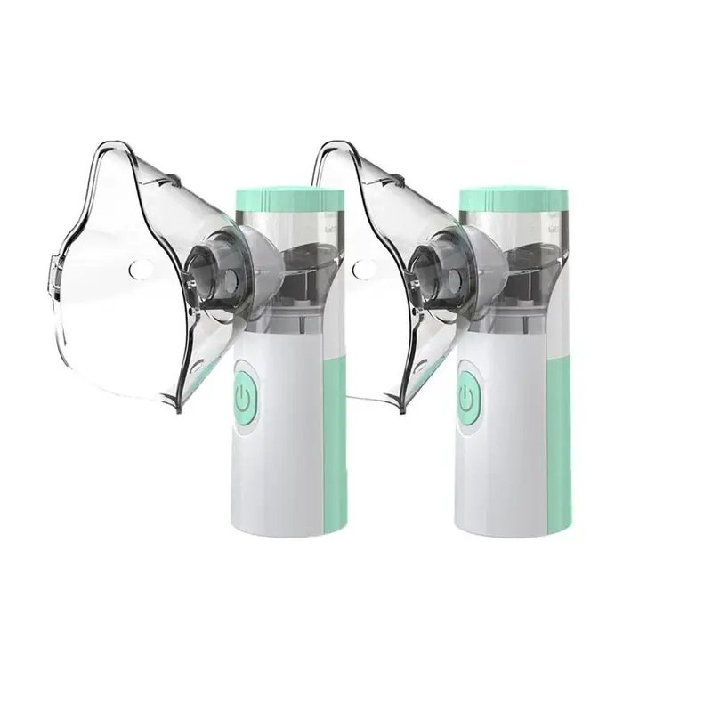 2PCS Portable Handheld Electric Mesh Nebulizers with Spacer & Accessories, USB-Powered USB Facial Steamers for Daily Adult Facial Hydration, Home/Travel Use (No Battery Included)