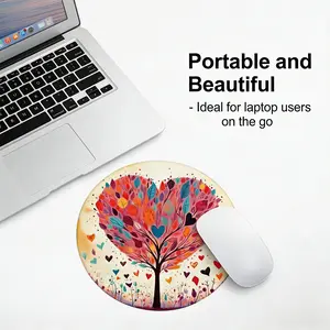 Fashion Leaf Round Mouse Pad, Non-Slip Rubber Base, Small Desktop Mat for PC/laptop, Gaming/mouse Pad, Office Use, Gift for Women - 7.87 Inches