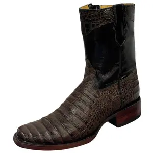 A&A MENS BOOTS, ESTILO VEGAS CAFE, IMITACION COCODRILO, BOTA PARA CABALLERO CON CIERRE, SUELA DE CUERO.