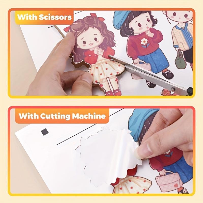 100 Sheets HTVRONT Printable Vinyl Sticker Paper - Glossy/Matte Waterproof, Fast-Drying & Jam-Free Inkjet Printer Compatible, -Curl Self-Sealing OPP Bag & -Like Backing for DIY Crafts, Decals, Laminating (Compatible with Laser Printers