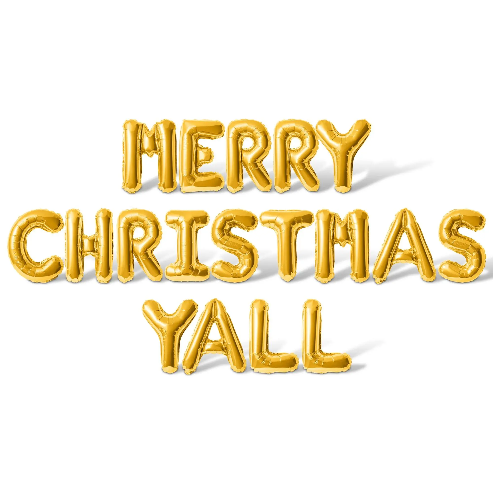 Letter Balloons - MERRY CHRISTMAS YALL 16" Inch Alphabet Letters Foil Mylar Balloon Christmas Party Banner