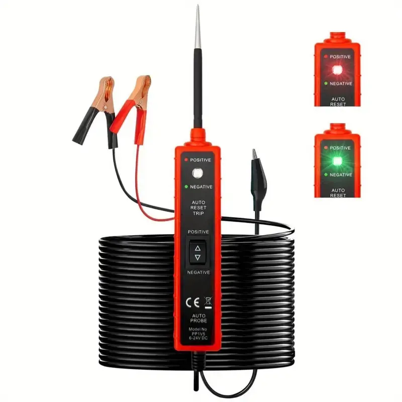 Digital Automotive Power Probe Tester, Electric Circuit Tester for Car Diagnostics, Voltage and Continuity Testing, Compact for Professionals