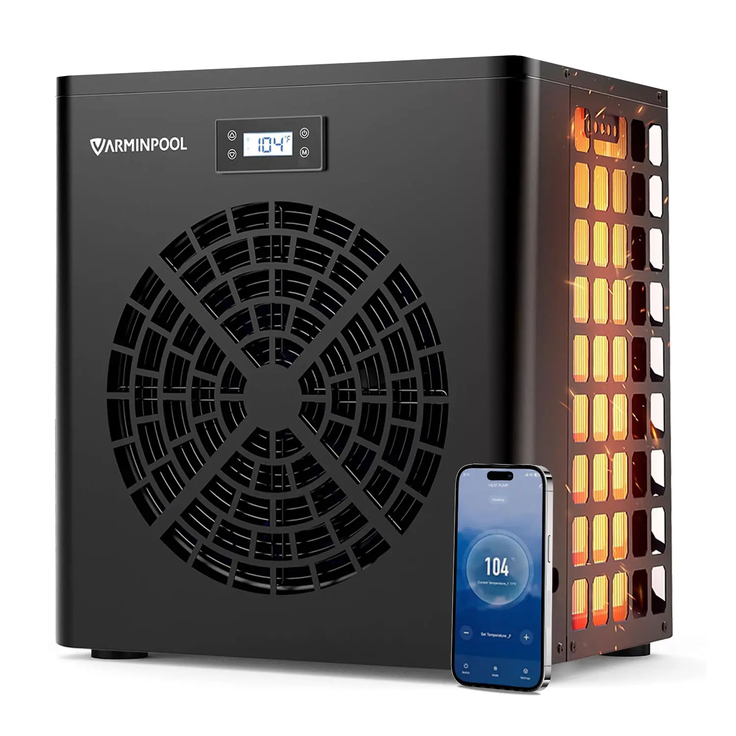 16000BTU Above Ground Pool Heat Pump, Pool Heater for 5400 Gallons, WiFi Smart Control, Titanium Heat Exchanger, 110V Efficient Heating