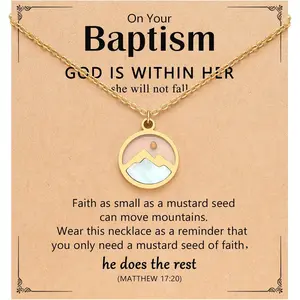 Mustard Seed Necklace Baptism Confirmation First Communion Catholic Christian Gifts for Teens Girls Women